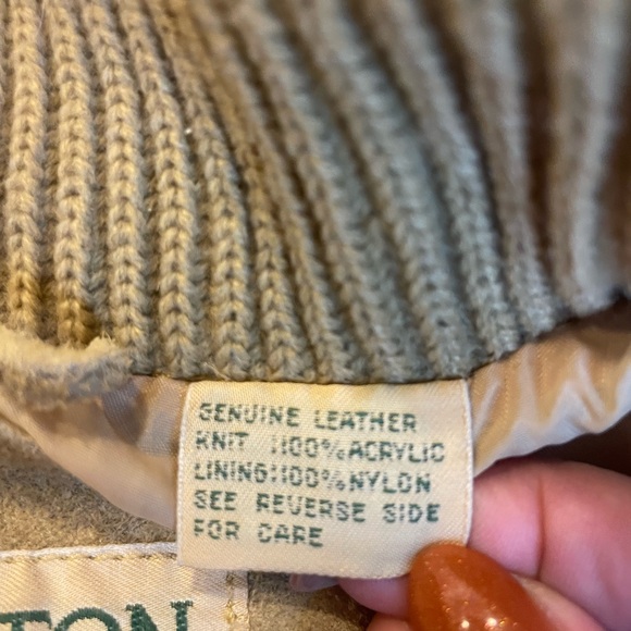 VINTAGE Suede Panel Leather Coat jacket M Rockabilly Retro 70s 80s Oakton Ltd - Picture 6 of 10